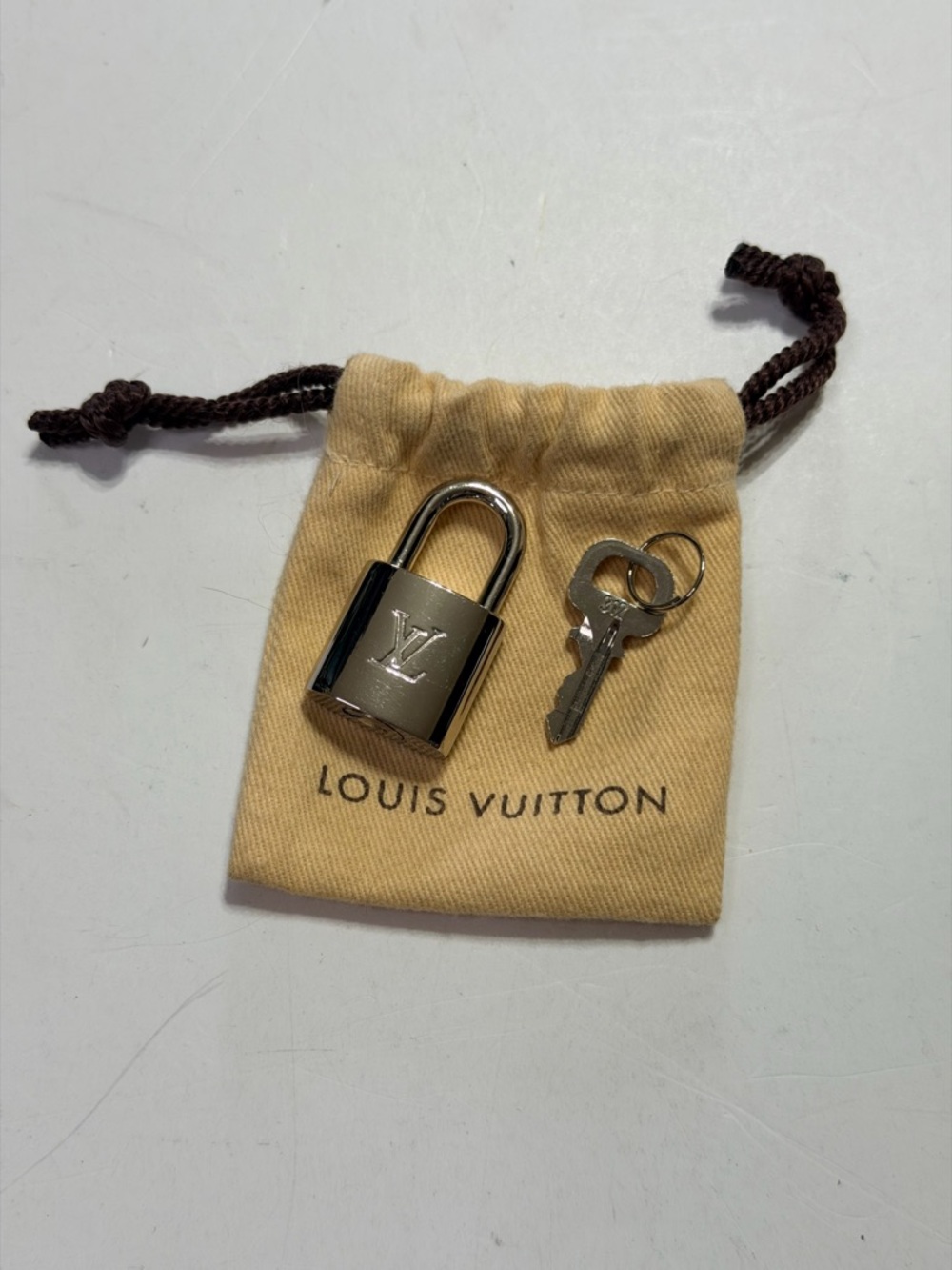 RARE Louis Vuitton Silver Padlock 312 with Keys and Dust Pouch